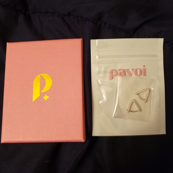 14K White Gold Plated Huggie Earrings - Picture 4 of 7